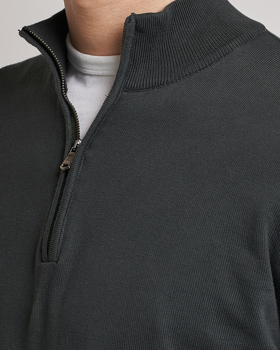 Herre | Trøjer | Oscar Jacobson | Pat Cotton Half Zip Green