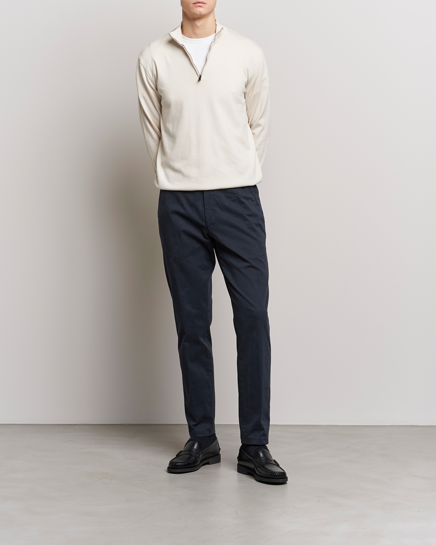 Herre | Trøjer | Oscar Jacobson | Pat Cotton Half Zip Off White