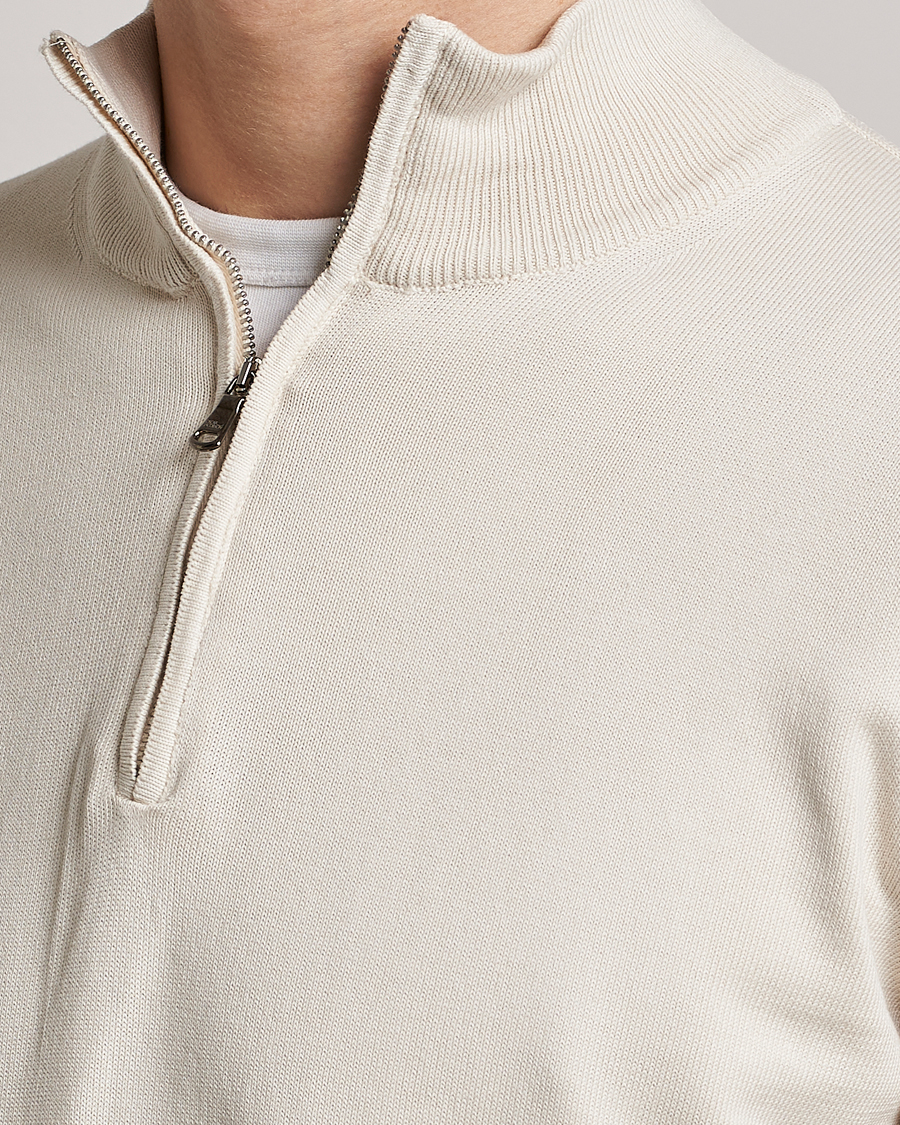 Herre | Trøjer | Oscar Jacobson | Pat Cotton Half Zip Off White