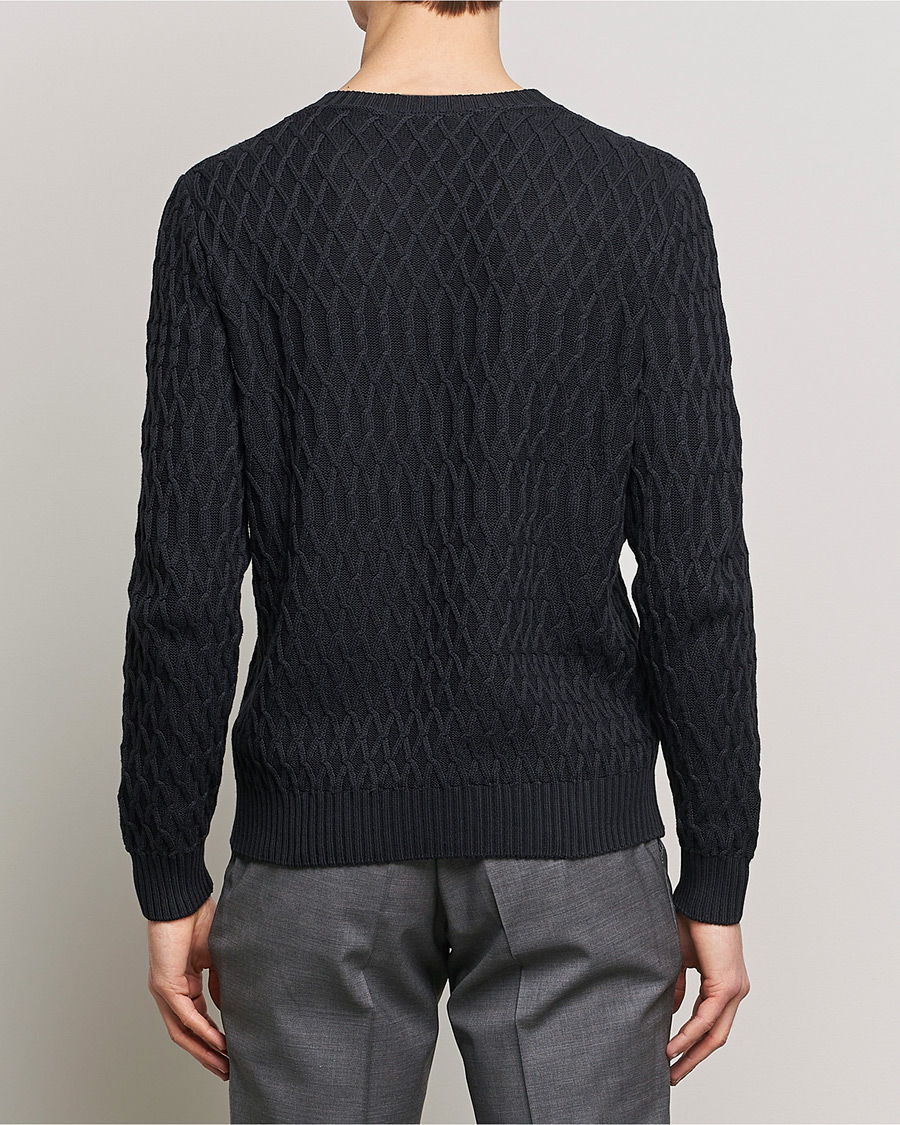 Herre | Trøjer | Oscar Jacobson | Cotton Fisherman Sweatshirt Navy