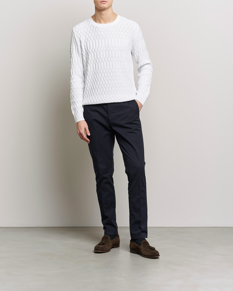 Herre | Trøjer | Oscar Jacobson | Cotton Fisherman Sweatshirt White