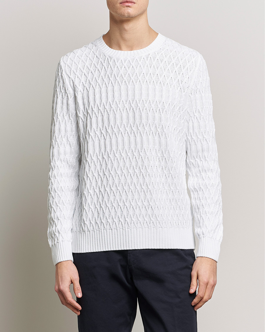 Herre | Trøjer | Oscar Jacobson | Cotton Fisherman Sweatshirt White