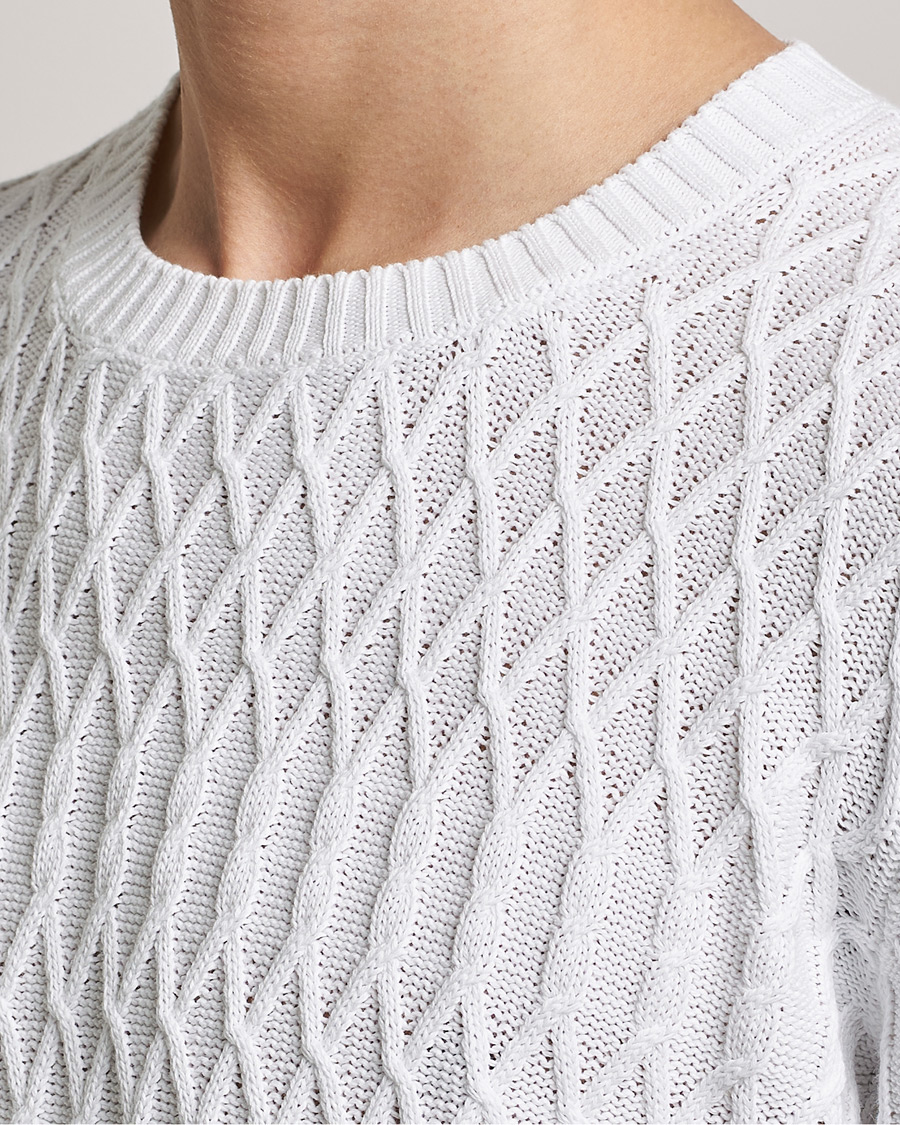 Herre | Trøjer | Oscar Jacobson | Cotton Fisherman Sweatshirt White