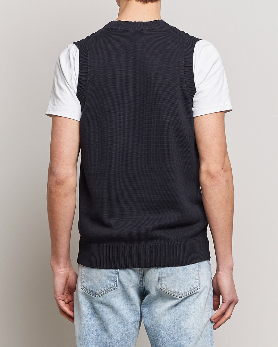 Herre | Trøjer | Oscar Jacobson | Lucas Cable Knitted Vest Navy