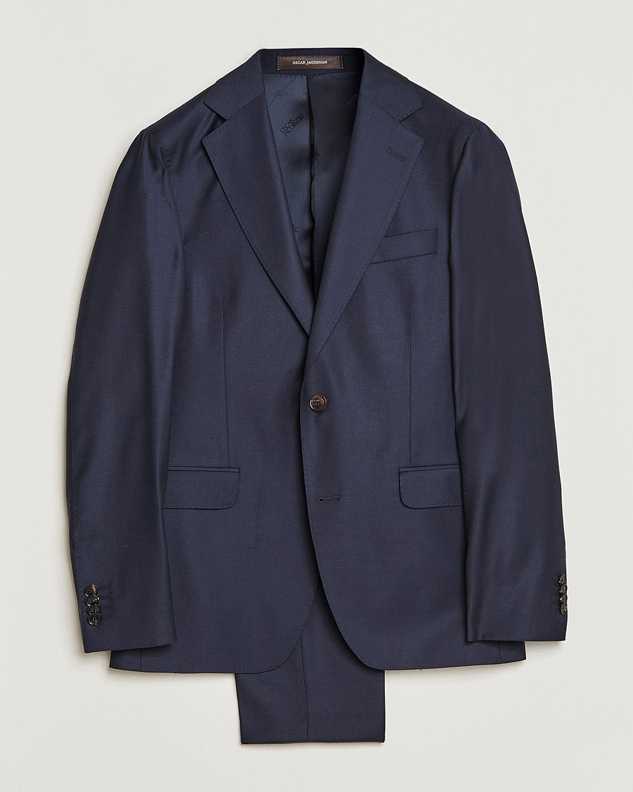 Herre | Jakkesæt | Oscar Jacobson | Ego Loro Piana Zelander Merino Wool Suit Navy