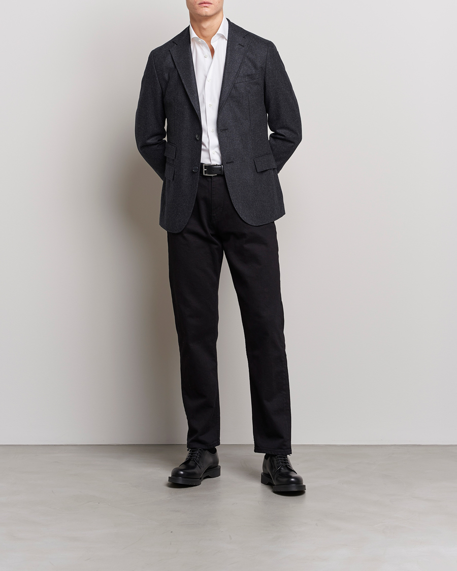 Herre | Skjorter | Kamakura Shirts | Slim Fit Broadcloth Shirt White