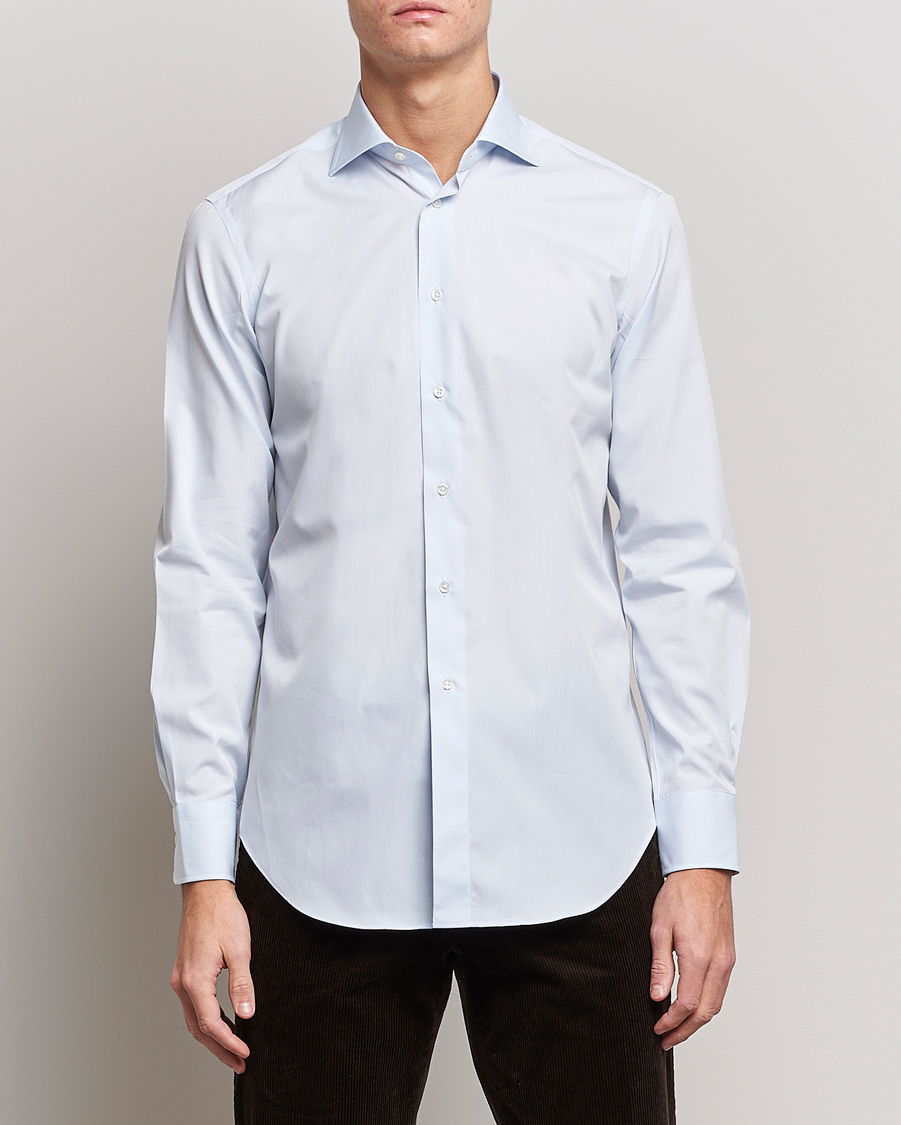 Herre | Japanese Department | Kamakura Shirts | Slim Fit Broadcloth Shirt Light Blue