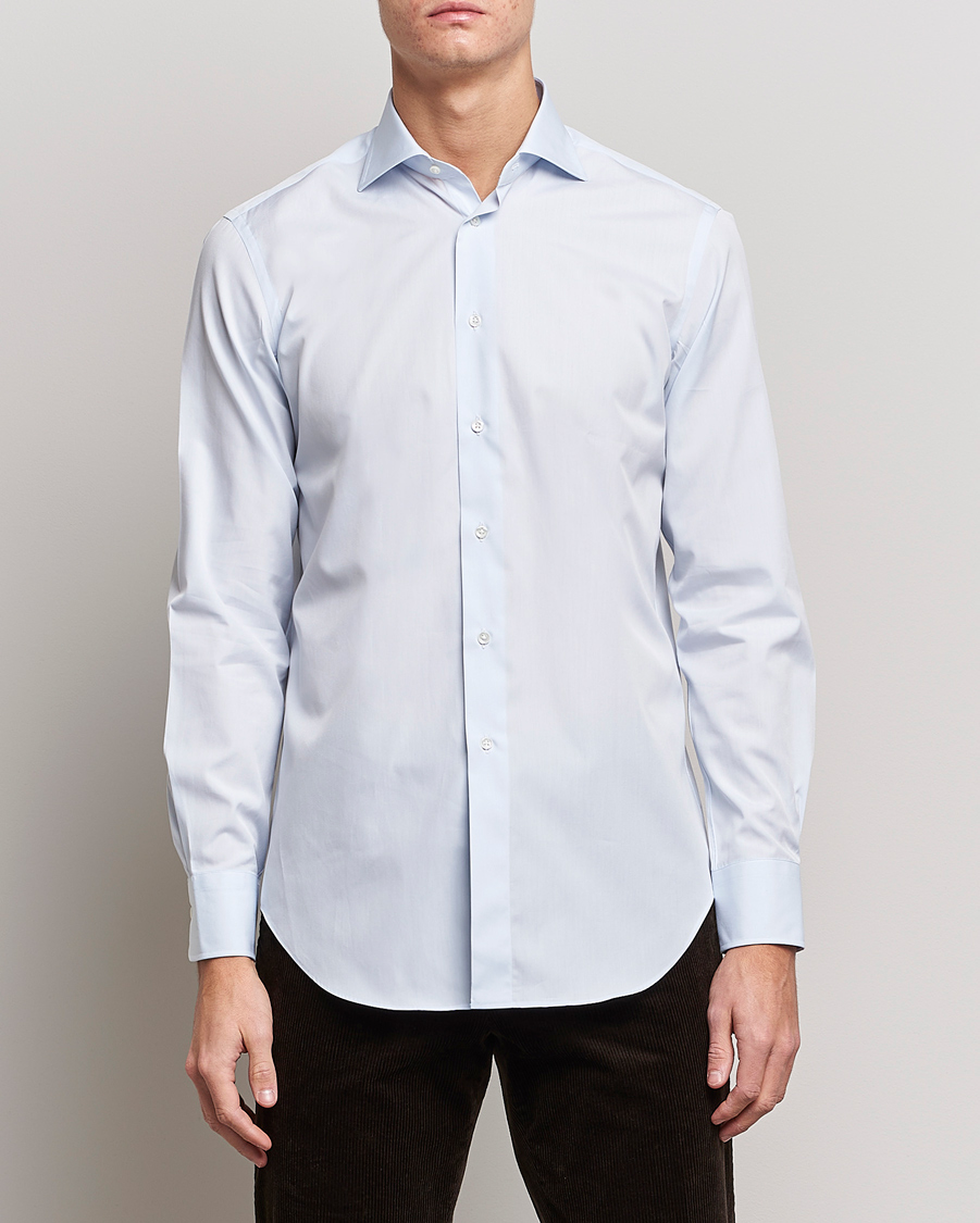 Herre | Kamakura Shirts | Kamakura Shirts | Slim Fit Broadcloth Shirt Light Blue