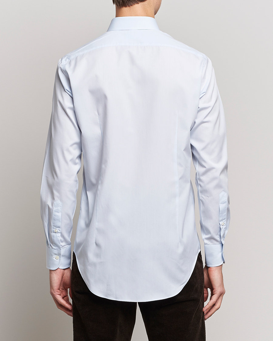 Herre | Skjorter | Kamakura Shirts | Slim Fit Broadcloth Shirt Light Blue