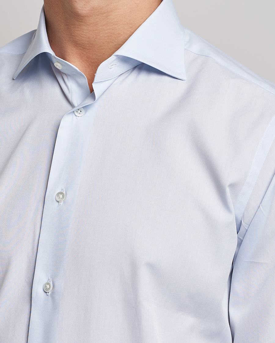 Herre | Skjorter | Kamakura Shirts | Slim Fit Broadcloth Shirt Light Blue