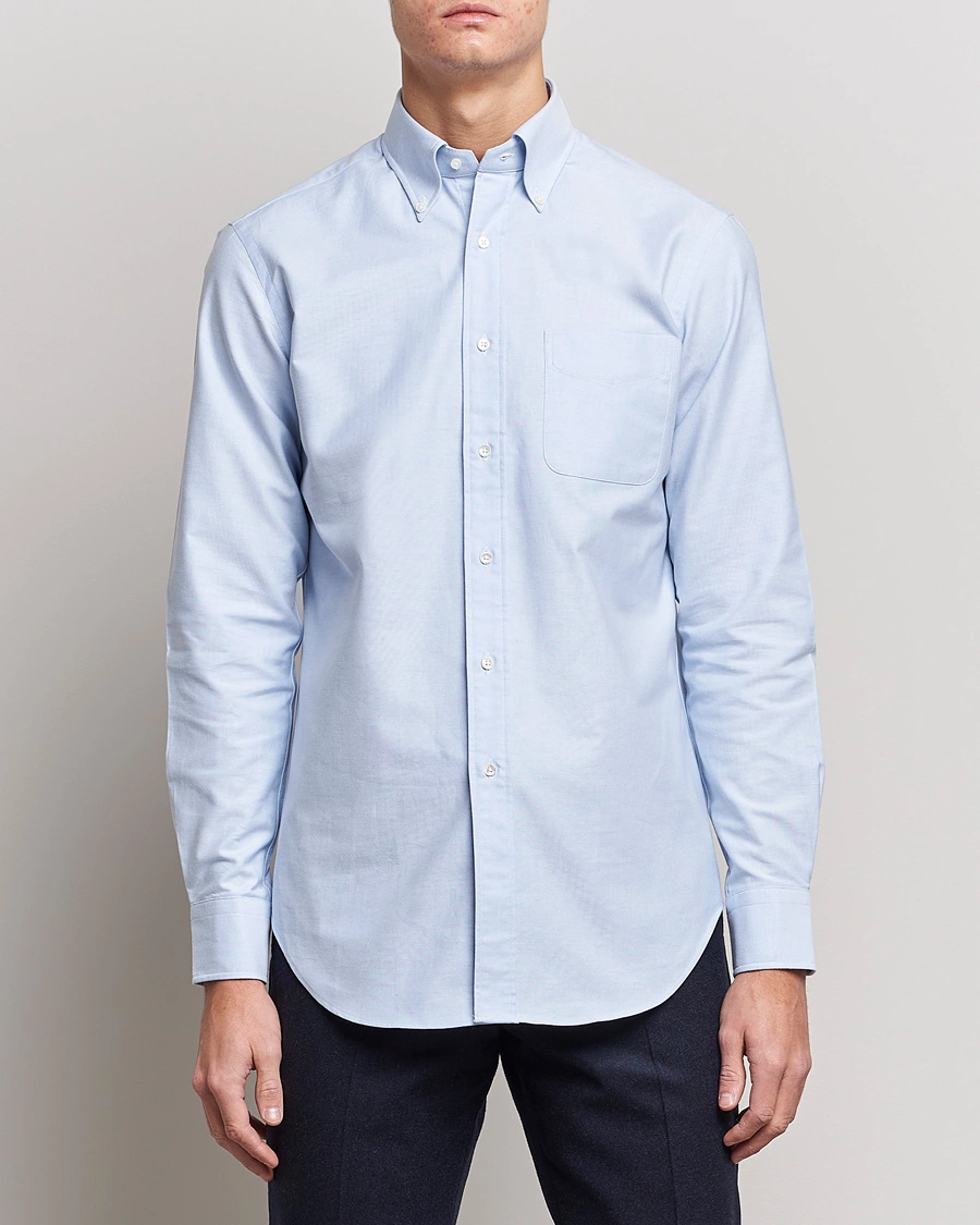 Herre |  | Kamakura Shirts | Slim Fit Oxford BD Shirt Light Blue