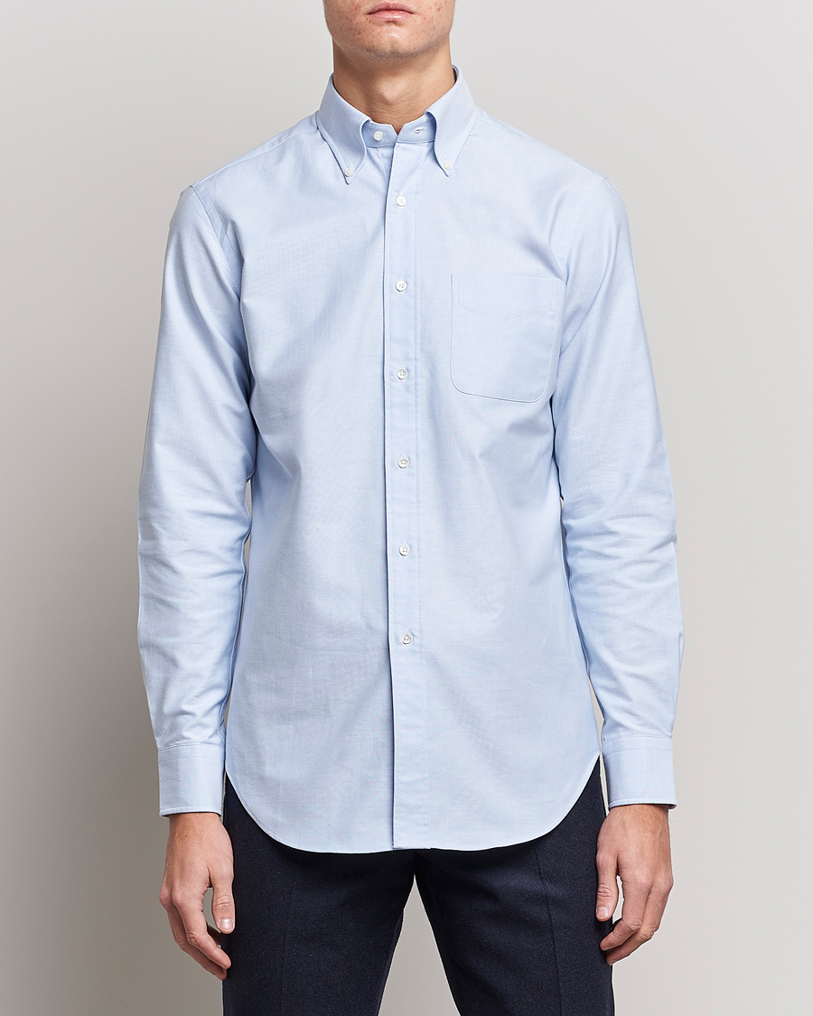 Herre | Kamakura Shirts | Kamakura Shirts | Slim Fit Oxford BD Shirt Light Blue