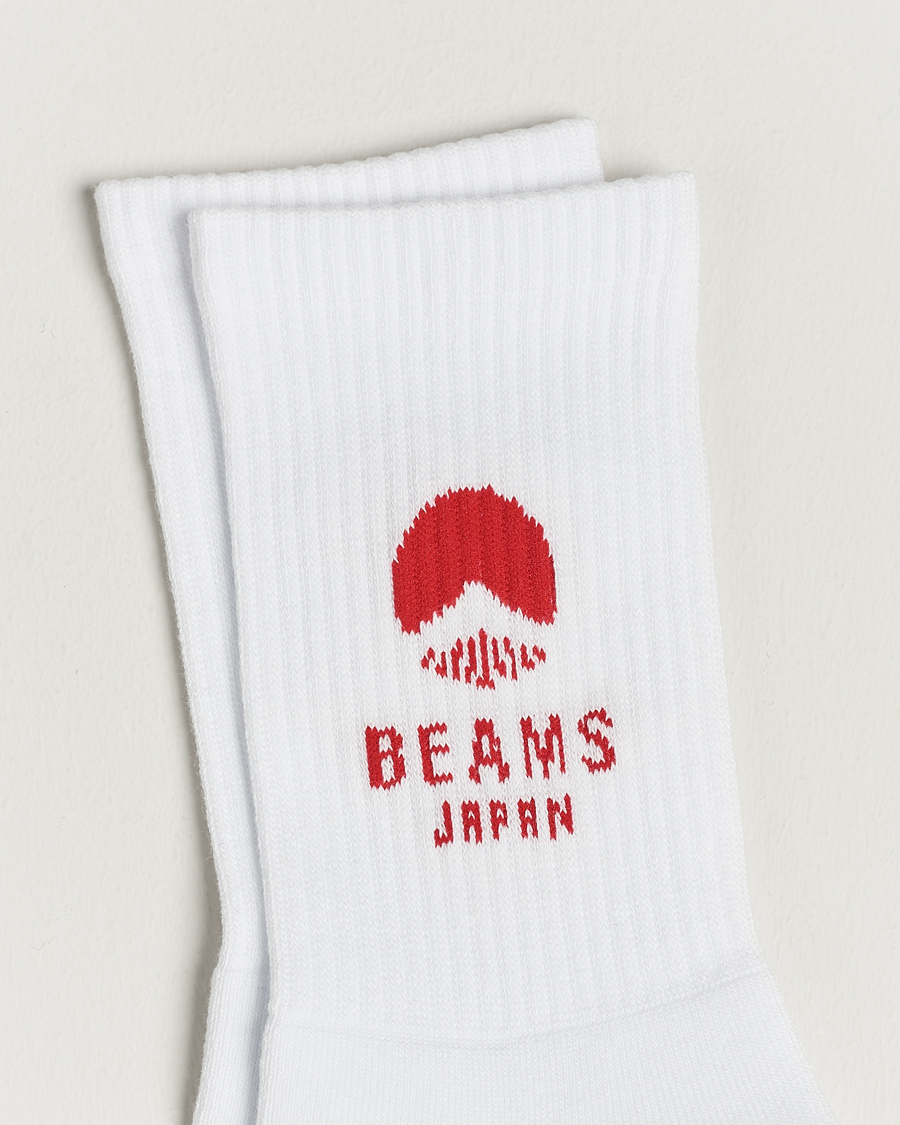 Herre | Strømper | Beams Japan | Logo Socks White/Red