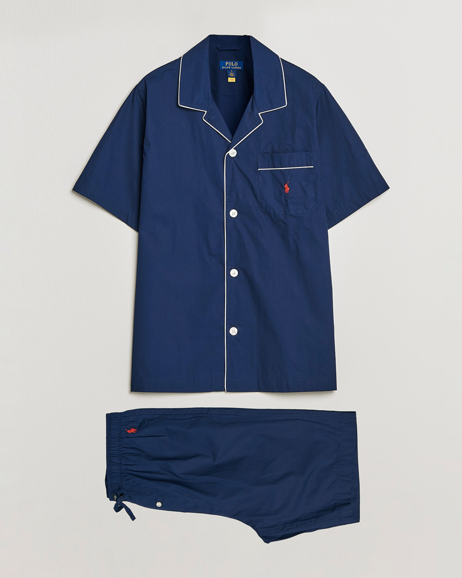 Herre | Polo Ralph Lauren Short Sleeve Pyjama Set Solid Navy | Polo Ralph Lauren | Short Sleeve Pyjama Set Solid Navy