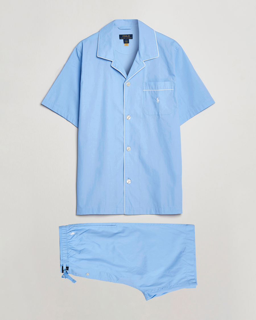 Herre | Pyjamas & Morgenkåber | Polo Ralph Lauren | Cotton Short Pyajama Set Solid Austin Blue