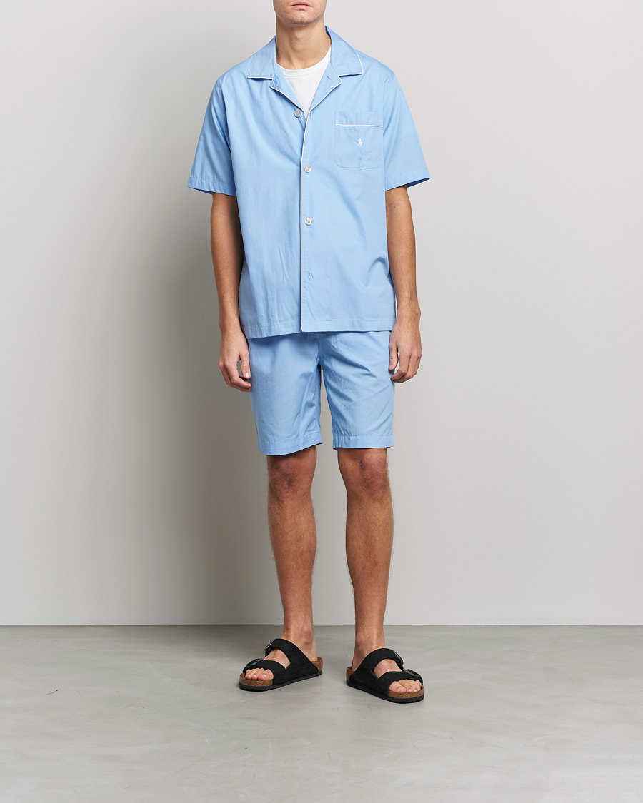 Herre | Pyjamas & Morgenkåber | Polo Ralph Lauren | Cotton Short Pyajama Set Solid Austin Blue