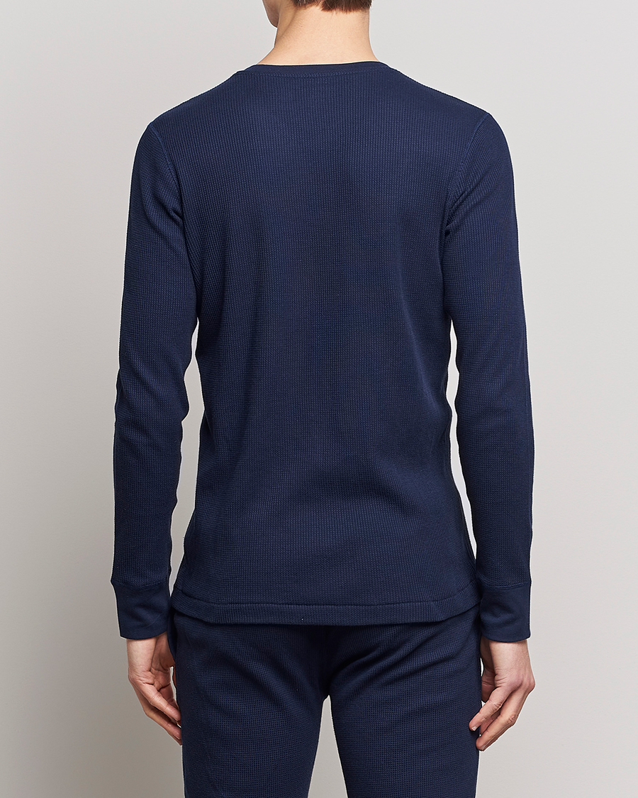Herre | T-Shirts | Polo Ralph Lauren | Waffle Long Sleeve Crew Neck Cruise Navy