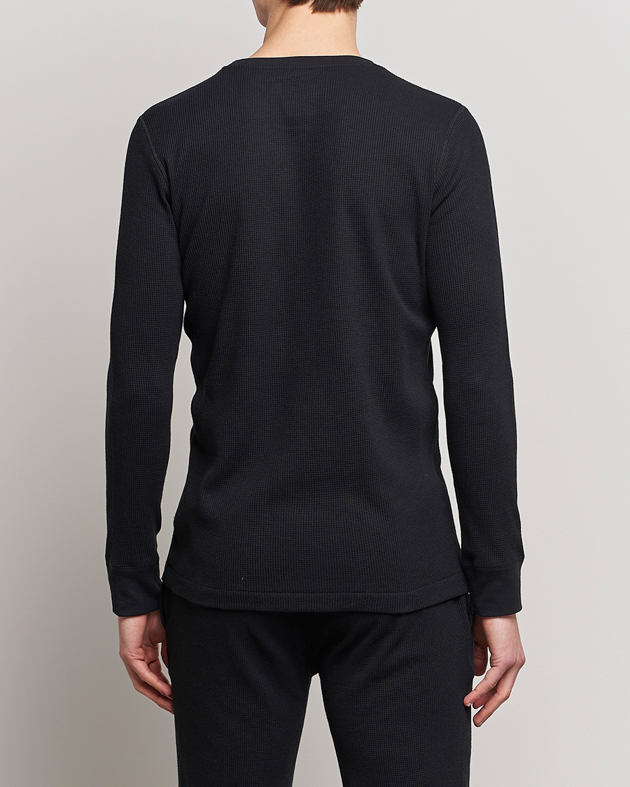 Herre | T-Shirts | Polo Ralph Lauren | Waffle Long Sleeve Crew Neck Black