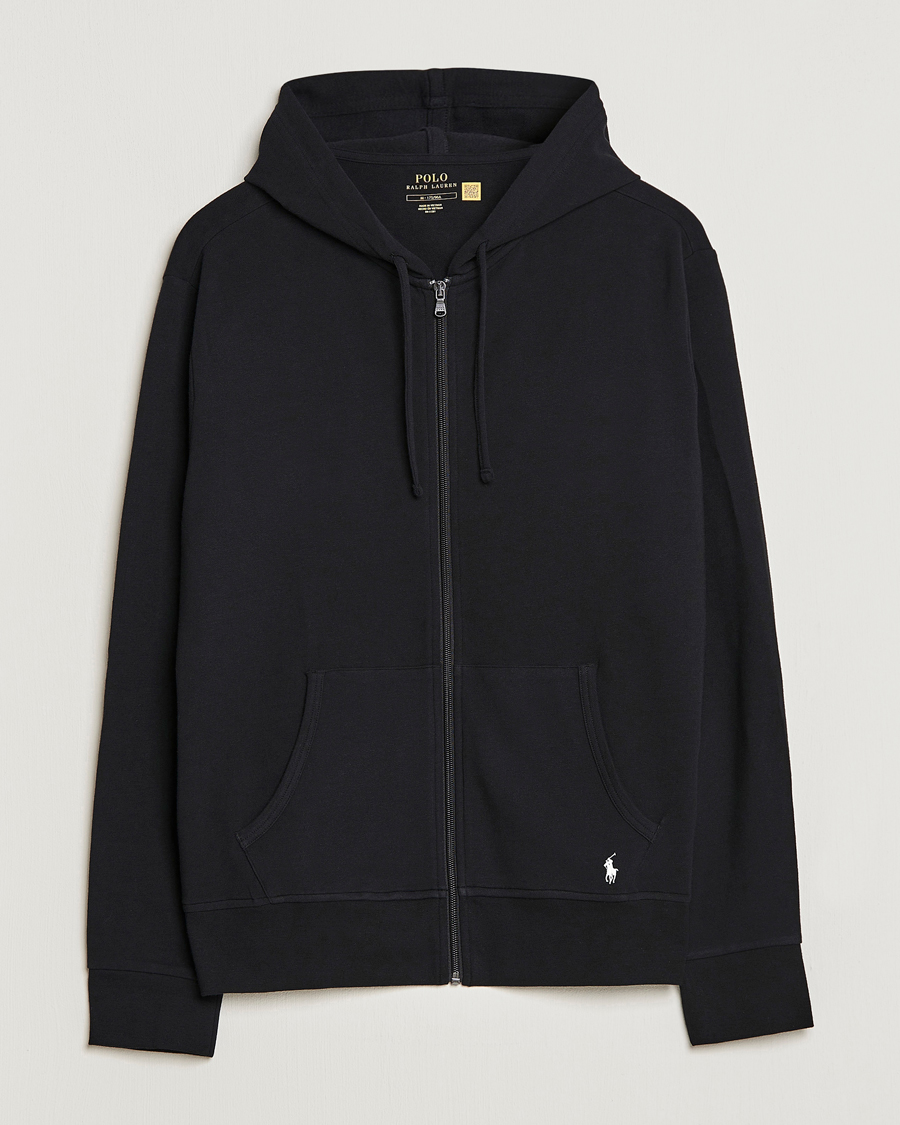Herre | Trøjer | Polo Ralph Lauren | Cotton Jersey Long Sleeve Hoodie Polo Black