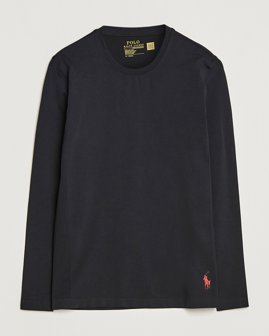 Herre | T-Shirts | Polo Ralph Lauren | Performance Seamless Long Sleeve Tee Polo Black