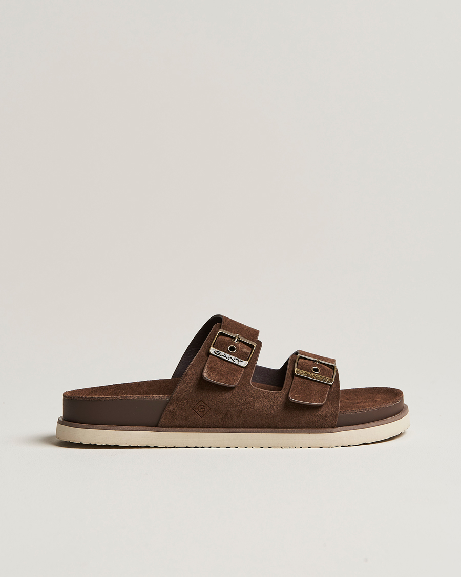 GANT Suede Sandal Tobacco Brown - CareOfCarl.dk