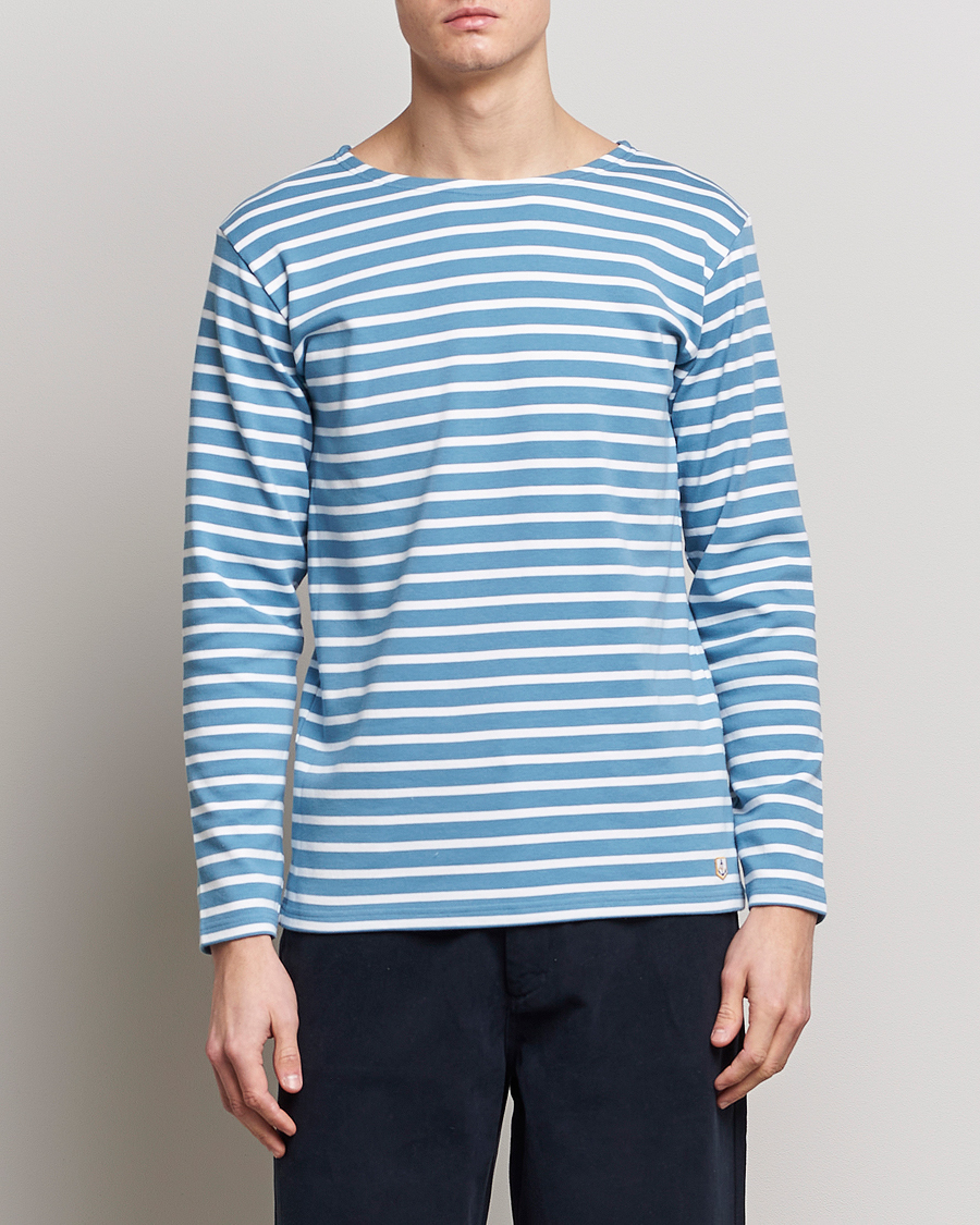 Herre | Langærmede t-shirts | Armor-lux | Houat Héritage Stripe Longsleeve T-shirt Blue/Blanc