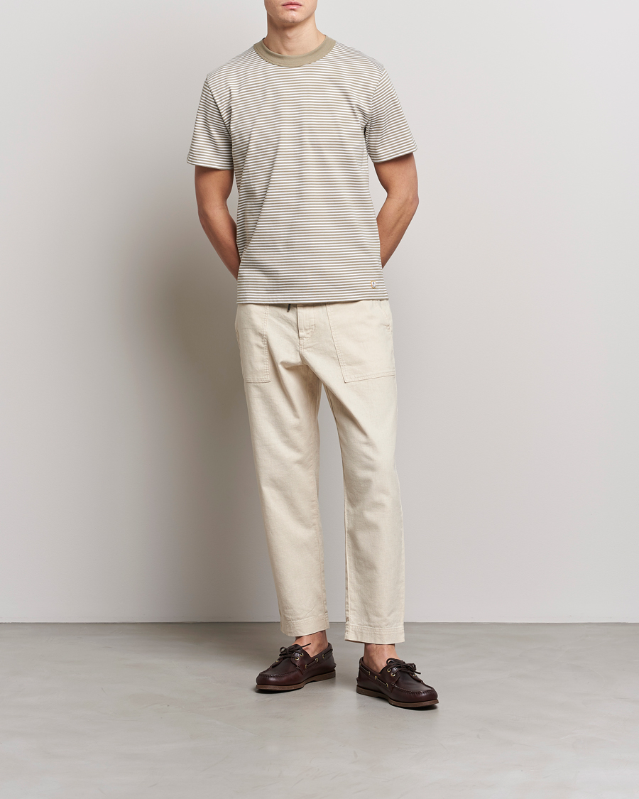 Herre | T-Shirts | Armor-lux | Héritage Stripe T-Shirt Blanc/Argile