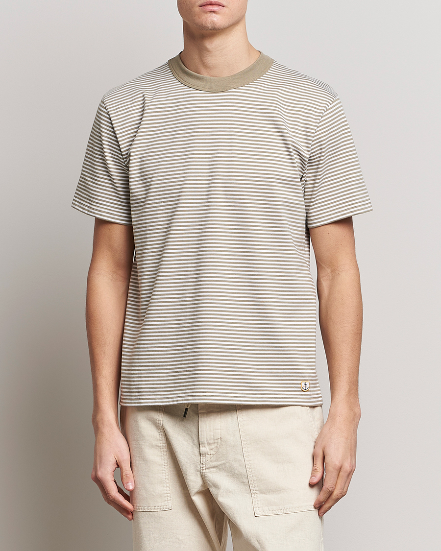 Herre | T-Shirts | Armor-lux | Héritage Stripe T-Shirt Blanc/Argile