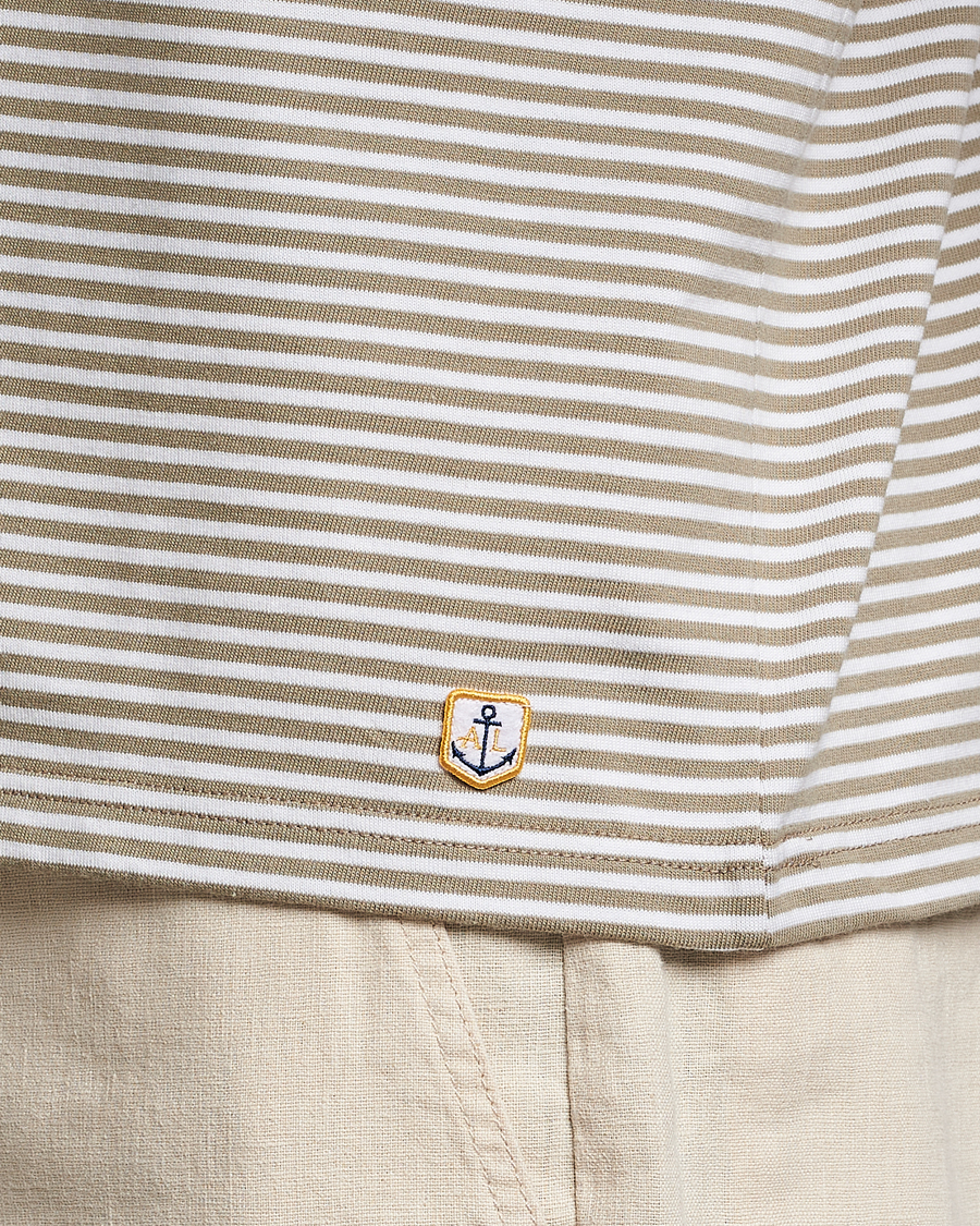 Herre | T-Shirts | Armor-lux | Héritage Stripe T-Shirt Blanc/Argile
