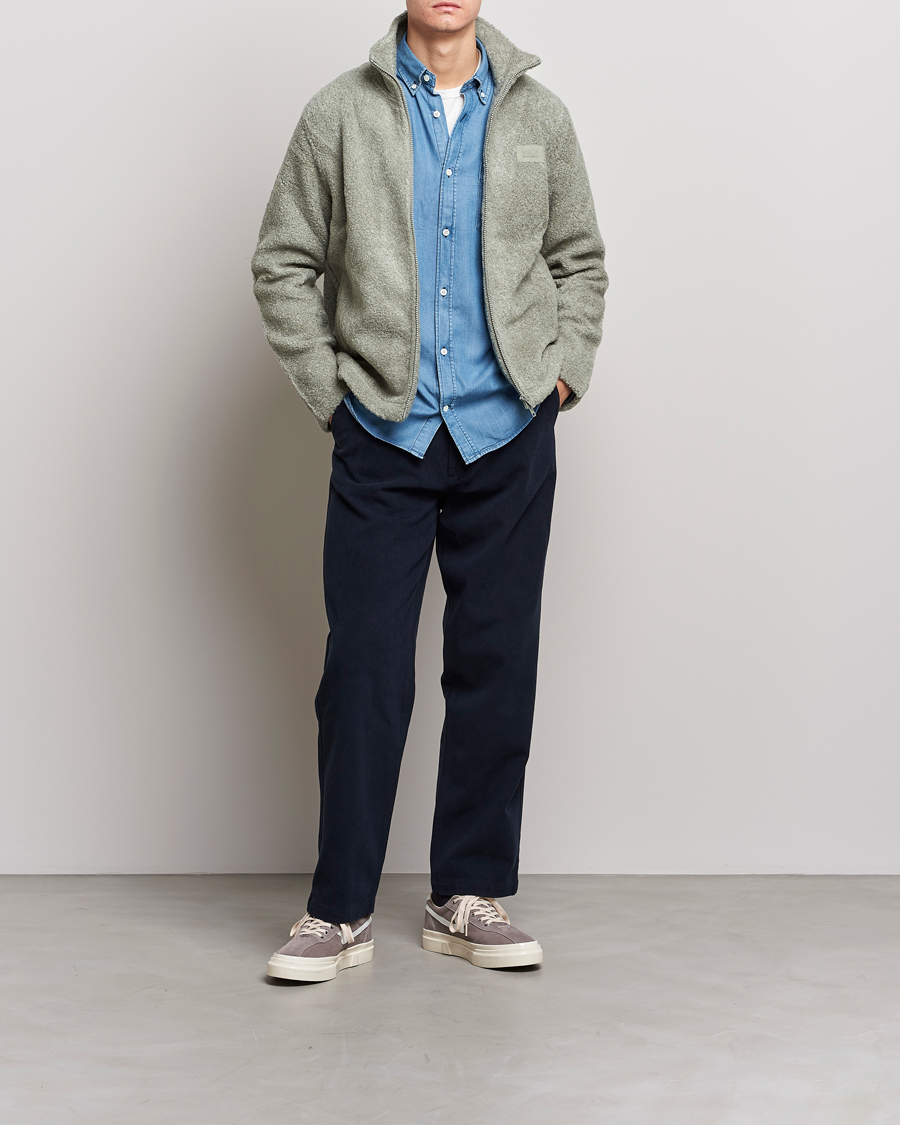 Herre | Trøjer | NN07 | Nil Pile Full Zip Jacket Forest Mint