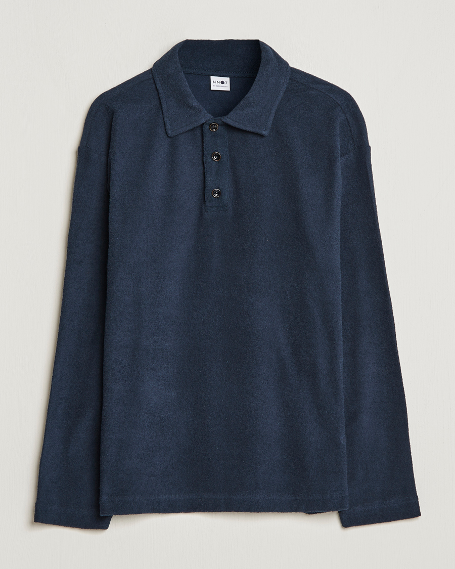Herre | Trøjer | NN07 | Joey Terry Long Sleeve Polo Navy Blue