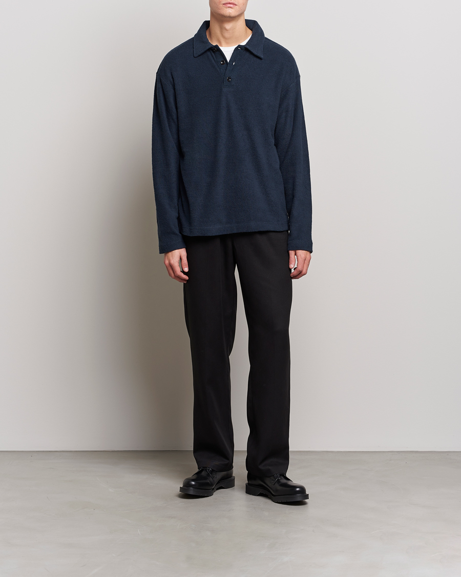 Herre | Trøjer | NN07 | Joey Terry Long Sleeve Polo Navy Blue