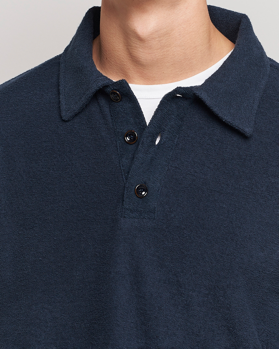 Herre | Trøjer | NN07 | Joey Terry Long Sleeve Polo Navy Blue