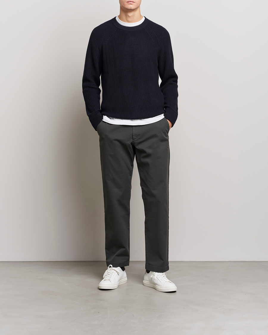 Herre | Tøj | NN07 | Jacobo Cotton Knitted Sweater Navy Blue