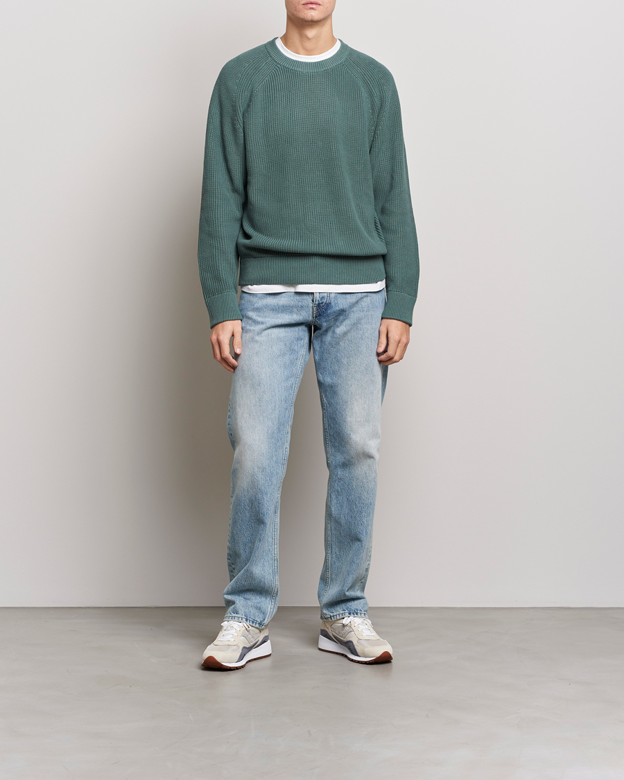 Herre | Trøjer | NN07 | Jacobo Cotton Knitted Sweater Forest Mint