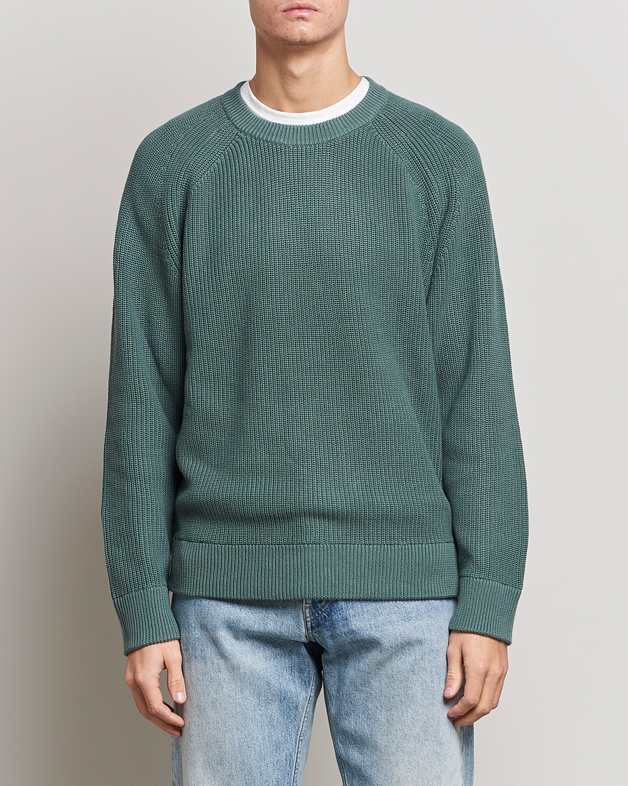 Herre | Trøjer | NN07 | Jacobo Cotton Knitted Sweater Forest Mint