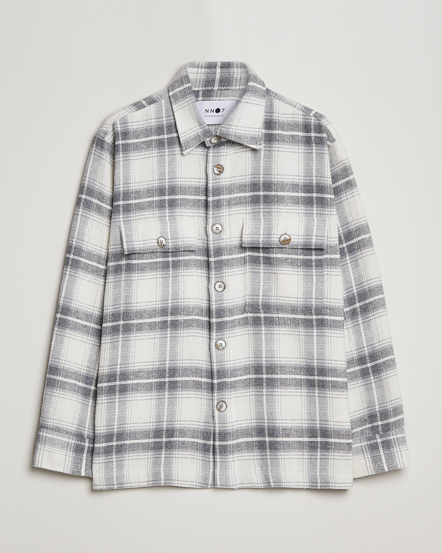 Herre | Skjorter | NN07 | Soren Cotton Checked Overhisrt Grey/White