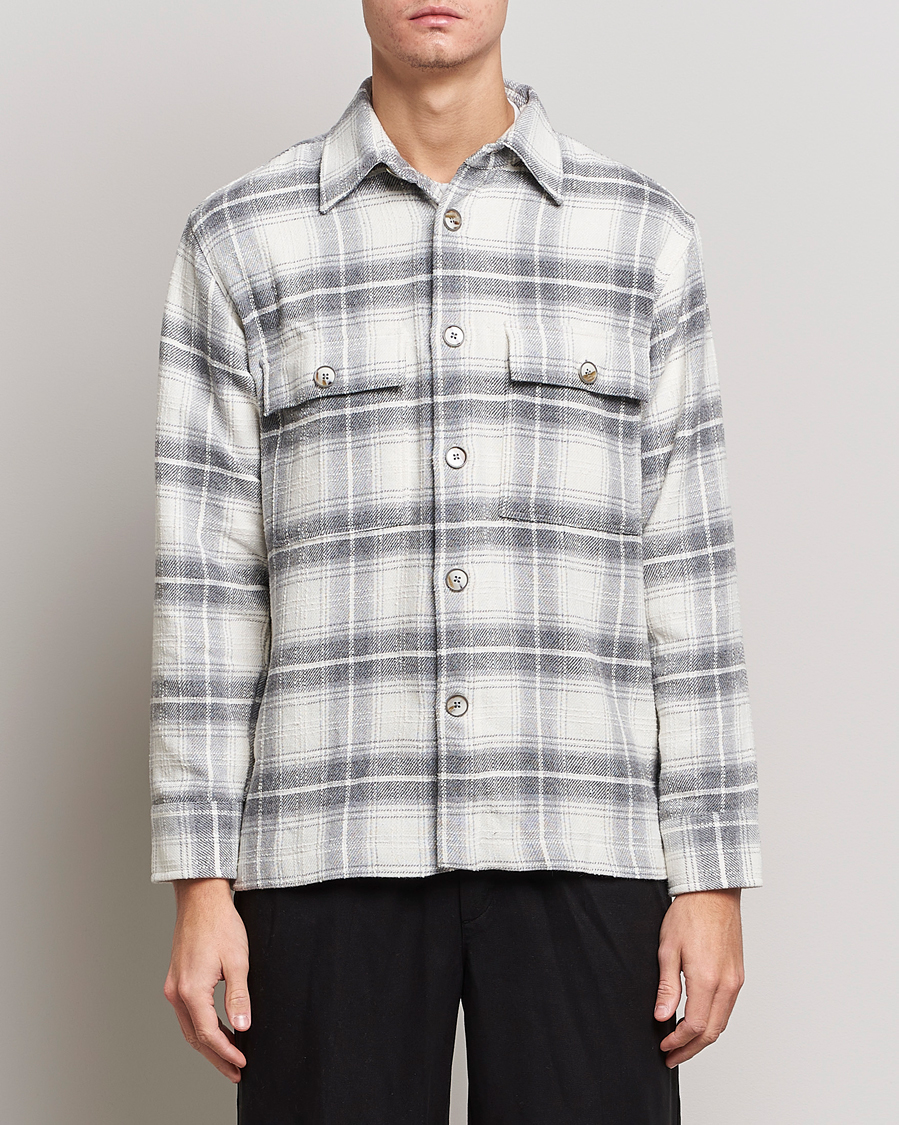 Herre | Skjorter | NN07 | Soren Cotton Checked Overhisrt Grey/White