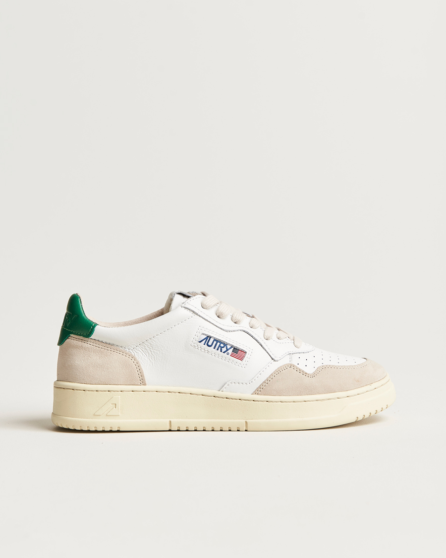 Herre | Autry Medalist Low Leather/Suede Sneaker White/Green | Autry | Medalist Low Leather/Suede Sneaker White/Green