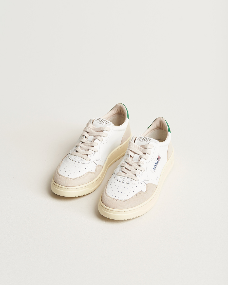 Herre | Autry Medalist Low Leather/Suede Sneaker White/Green | Autry | Medalist Low Leather/Suede Sneaker White/Green