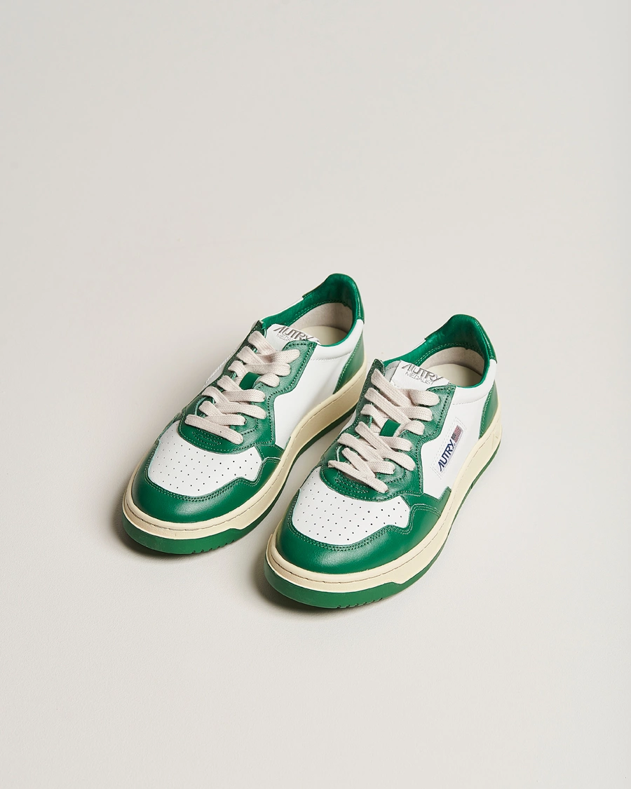 Herre | Nye varemærker | Autry | Medalist Low Bicolor Leather Sneaker Green