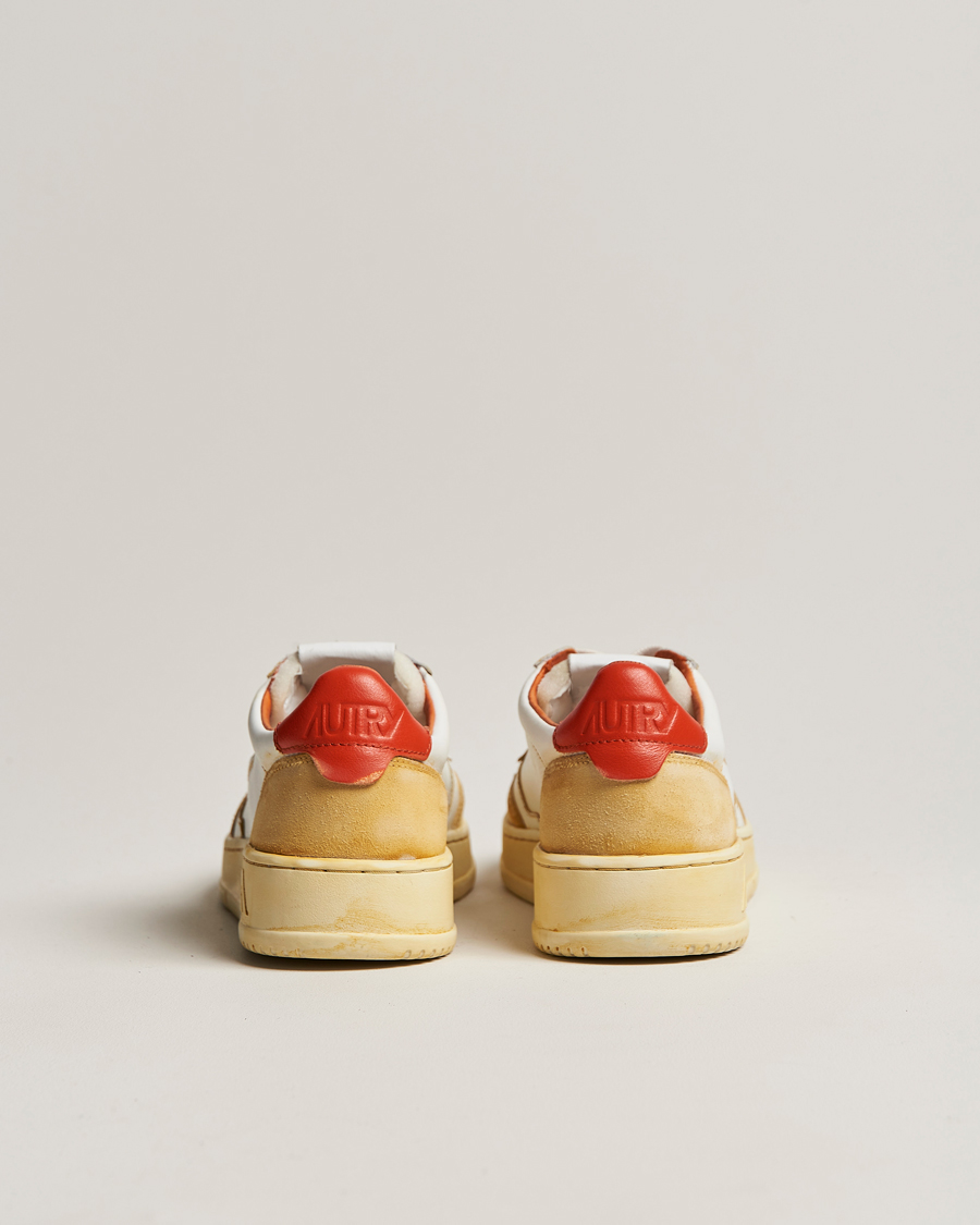 Herre | Autry Super Vintage Low Leather/Suede Sneaker Leat White/Orange | Autry | Super Vintage Low Leather/Suede Sneaker Leat White/Orange