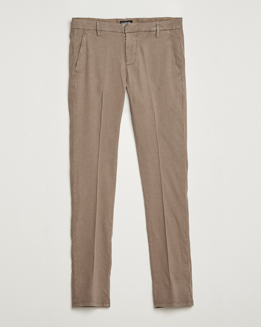 Herre | Bukser | Dondup | Gaubert Linen Stretch Chinos Light Brown