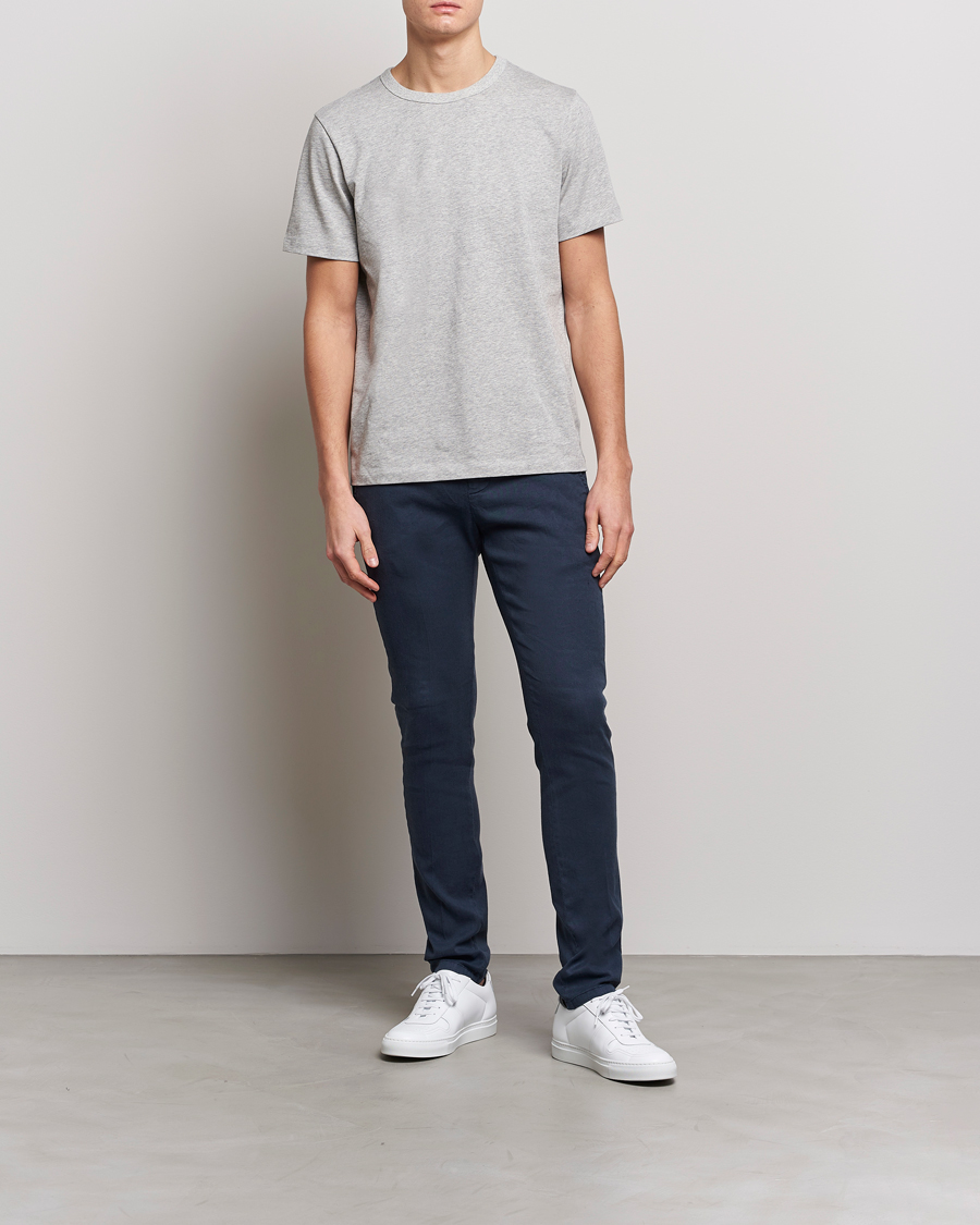 Herre | Bukser | Dondup | Gaubert Linen Stretch Chinos Navy