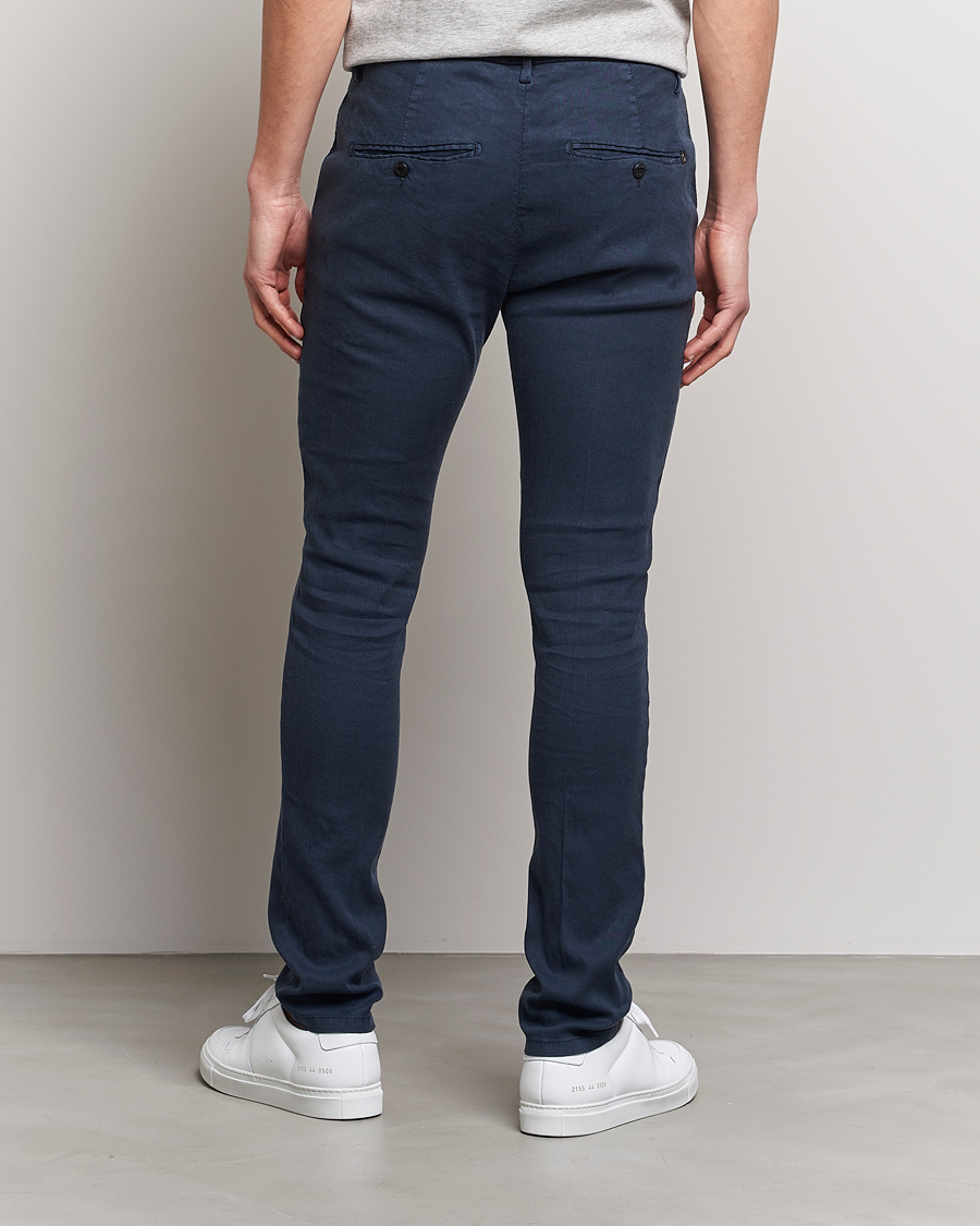 Herre | Bukser | Dondup | Gaubert Linen Stretch Chinos Navy
