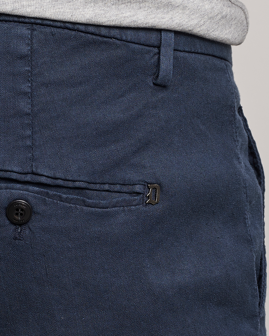 Herre | Bukser | Dondup | Gaubert Linen Stretch Chinos Navy