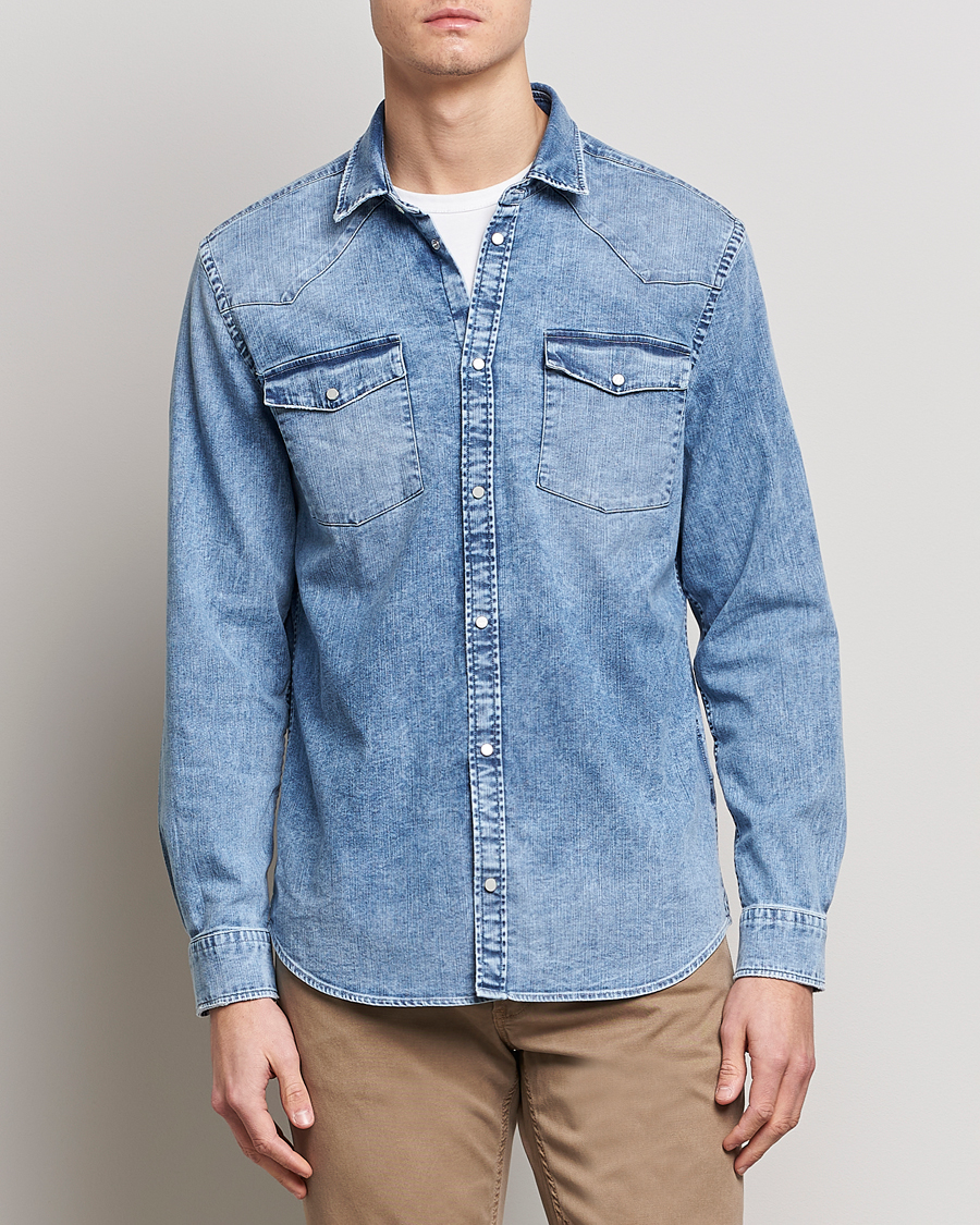 Herre | Denimskjorter | Dondup | Denim Shirt Light Blue