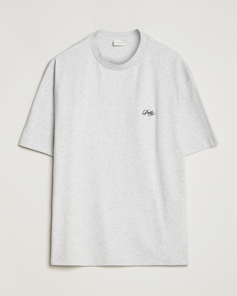 Herre | T-Shirts | Drôle de Monsieur | Signature T-Shirt Light Grey