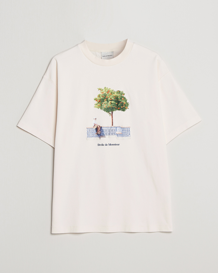 Dr le de Monsieur Oranger Print T Shirt Off White CareOfCarl