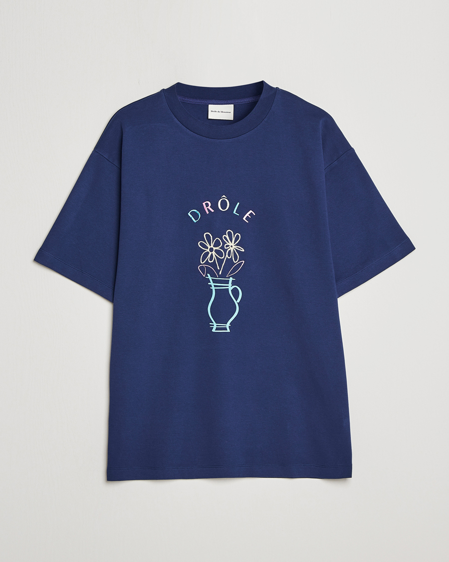 Herre | T-Shirts | Drôle de Monsieur | Pot de Fleur T-Shirt Navy